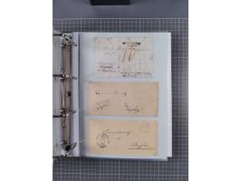 1820/60 (ca.), über 600 Vorphila- und Dienstbriefe, dabei rote und blaue Stempel, viele verschiedene Orte
