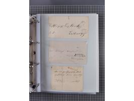 1820/60 (ca.), über 600 Vorphila- und Dienstbriefe, dabei rote und blaue Stempel, viele verschiedene Orte