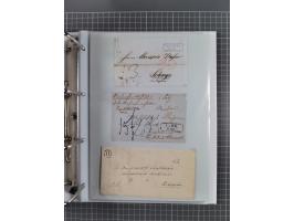 1820/60 (ca.), über 600 Vorphila- und Dienstbriefe, dabei rote und blaue Stempel, viele verschiedene Orte