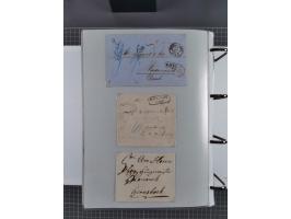 1820/60 (ca.), über 600 Vorphila- und Dienstbriefe, dabei rote und blaue Stempel, viele verschiedene Orte