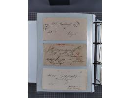 1820/60 (ca.), über 600 Vorphila- und Dienstbriefe, dabei rote und blaue Stempel, viele verschiedene Orte