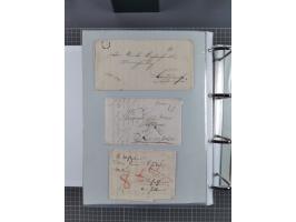 1820/60 (ca.), über 600 Vorphila- und Dienstbriefe, dabei rote und blaue Stempel, viele verschiedene Orte