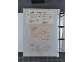 1820/60 (ca.), über 600 Vorphila- und Dienstbriefe, dabei rote und blaue Stempel, viele verschiedene Orte