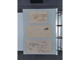 1820/60 (ca.), über 600 Vorphila- und Dienstbriefe, dabei rote und blaue Stempel, viele verschiedene Orte