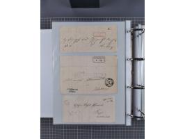 1820/60 (ca.), über 600 Vorphila- und Dienstbriefe, dabei rote und blaue Stempel, viele verschiedene Orte