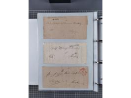 1820/60 (ca.), über 600 Vorphila- und Dienstbriefe, dabei rote und blaue Stempel, viele verschiedene Orte