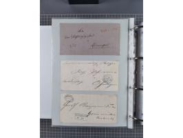 1820/60 (ca.), über 600 Vorphila- und Dienstbriefe, dabei rote und blaue Stempel, viele verschiedene Orte