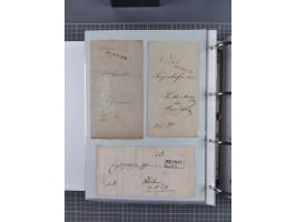 1820/60 (ca.), über 600 Vorphila- und Dienstbriefe, dabei rote und blaue Stempel, viele verschiedene Orte