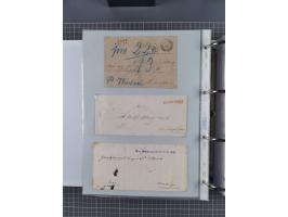 1820/60 (ca.), über 600 Vorphila- und Dienstbriefe, dabei rote und blaue Stempel, viele verschiedene Orte