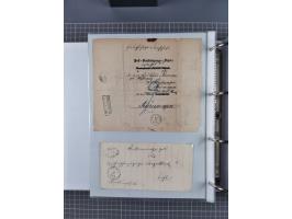 1820/60 (ca.), über 600 Vorphila- und Dienstbriefe, dabei rote und blaue Stempel, viele verschiedene Orte