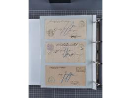 1820/60 (ca.), über 600 Vorphila- und Dienstbriefe, dabei rote und blaue Stempel, viele verschiedene Orte