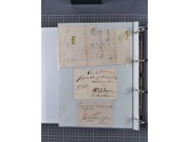 1820/60 (ca.), über 600 Vorphila- und Dienstbriefe, dabei rote und blaue Stempel, viele verschiedene Orte