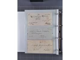 1820/60 (ca.), über 600 Vorphila- und Dienstbriefe, dabei rote und blaue Stempel, viele verschiedene Orte