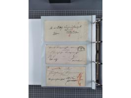 1820/60 (ca.), über 600 Vorphila- und Dienstbriefe, dabei rote und blaue Stempel, viele verschiedene Orte