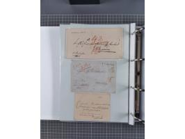 1820/60 (ca.), über 600 Vorphila- und Dienstbriefe, dabei rote und blaue Stempel, viele verschiedene Orte