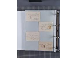 1820/60 (ca.), über 600 Vorphila- und Dienstbriefe, dabei rote und blaue Stempel, viele verschiedene Orte