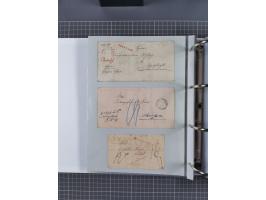 1820/60 (ca.), über 600 Vorphila- und Dienstbriefe, dabei rote und blaue Stempel, viele verschiedene Orte