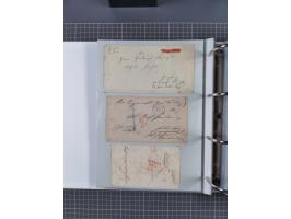 1820/60 (ca.), über 600 Vorphila- und Dienstbriefe, dabei rote und blaue Stempel, viele verschiedene Orte