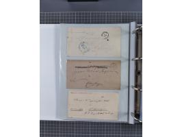 1820/60 (ca.), über 600 Vorphila- und Dienstbriefe, dabei rote und blaue Stempel, viele verschiedene Orte