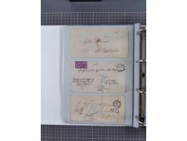 1820/60 (ca.), über 600 Vorphila- und Dienstbriefe, dabei rote und blaue Stempel, viele verschiedene Orte