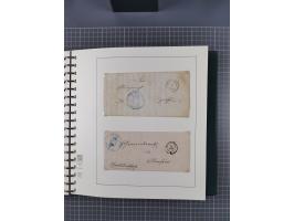 1820/60 (ca.), über 600 Vorphila- und Dienstbriefe, dabei rote und blaue Stempel, viele verschiedene Orte