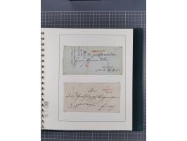 1820/60 (ca.), über 600 Vorphila- und Dienstbriefe, dabei rote und blaue Stempel, viele verschiedene Orte