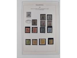 1859/67, meist gestempelte Sammlung, dabei u.a. Mi.-Nr. 3, 8a mit dänischer Nr. “2”, drei Briefe/Ganzsachen, dazu Stempelteil