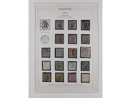 1859/67, meist gestempelte Sammlung, dabei u.a. Mi.-Nr. 3, 8a mit dänischer Nr. “2”, drei Briefe/Ganzsachen, dazu Stempelteil