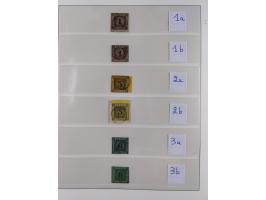 1851/70, gestempelte Sammlung mit 5 Briefen, in den Hauptnummern und auch sonst weitgehend komplett mit vielen signierten Far