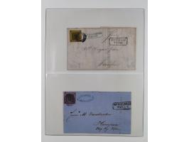 1851/70, gestempelte Sammlung mit 5 Briefen, in den Hauptnummern und auch sonst weitgehend komplett mit vielen signierten Far