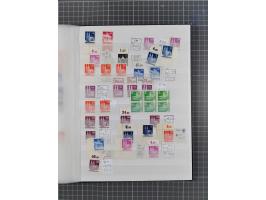 1948, meist postfrischer und gestempelter Bestand “Band/Netz” und “Bauten” mit u.a. Viererblocks, Marken mit Rändern, Bogenec