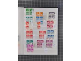 1948, meist postfrischer und gestempelter Bestand “Band/Netz” und “Bauten” mit u.a. Viererblocks, Marken mit Rändern, Bogenec