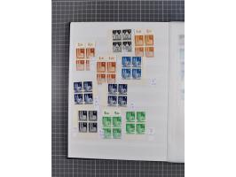 1948, meist postfrischer und gestempelter Bestand “Band/Netz” und “Bauten” mit u.a. Viererblocks, Marken mit Rändern, Bogenec