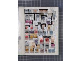 1948, meist postfrischer und gestempelter Bestand “Band/Netz” und “Bauten” mit u.a. Viererblocks, Marken mit Rändern, Bogenec