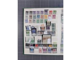 1948, meist postfrischer und gestempelter Bestand “Band/Netz” und “Bauten” mit u.a. Viererblocks, Marken mit Rändern, Bogenec