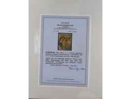 1852/67, gestempelte Sammlung mit 2 Briefen, dabei tadellose Mi. 1 (Befund Berger BPP), desweiteren Mi. 9 und 10a (je Fotoatt