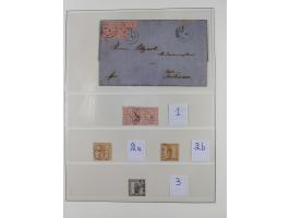 1856/67, gestempelte Sammlung mit 2 Briefen, dabei Schwerin Mi.4 (Attest Berger BPP), 6b (Befund Berger BPP) und Strelitz 1a,