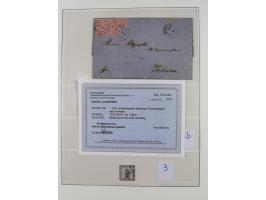 1856/67, gestempelte Sammlung mit 2 Briefen, dabei Schwerin Mi.4 (Attest Berger BPP), 6b (Befund Berger BPP) und Strelitz 1a,
