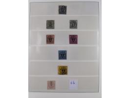 1856/67, gestempelte Sammlung mit 8 Briefen, in den Hauptnummern und auch sonst bis auf wenige Unternummern komplett, dabei R