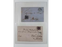 1856/67, gestempelte Sammlung mit 8 Briefen, in den Hauptnummern und auch sonst bis auf wenige Unternummern komplett, dabei R