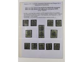 1859/64, meist gestempelte Sammlung und 6 Briefe/Ganzsachen, dabei u.a. Mi.-Nr. 8b, 18, 17y, etc., einige Dubletten, etc., te