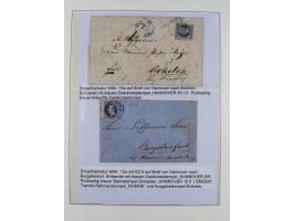 1859/64, meist gestempelte Sammlung und 6 Briefe/Ganzsachen, dabei u.a. Mi.-Nr. 8b, 18, 17y, etc., einige Dubletten, etc., te