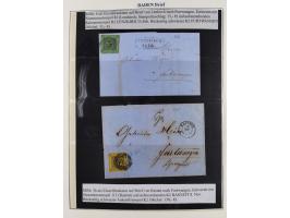 1851/58, meist gestempelte Sammlung und 4 Briefe, dabei u.a. Mi.-Nr. 1a, 1b, 16 auf Brief und Briefstück, 17c, 21, etc., fern