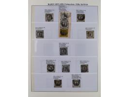 1851/58, meist gestempelte Sammlung und 4 Briefe, dabei u.a. Mi.-Nr. 1a, 1b, 16 auf Brief und Briefstück, 17c, 21, etc., fern