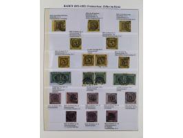 1851/58, meist gestempelte Sammlung und 4 Briefe, dabei u.a. Mi.-Nr. 1a, 1b, 16 auf Brief und Briefstück, 17c, 21, etc., fern