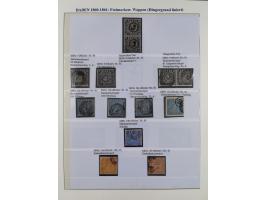 1851/58, meist gestempelte Sammlung und 4 Briefe, dabei u.a. Mi.-Nr. 1a, 1b, 16 auf Brief und Briefstück, 17c, 21, etc., fern