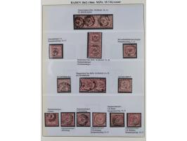 1851/58, meist gestempelte Sammlung und 4 Briefe, dabei u.a. Mi.-Nr. 1a, 1b, 16 auf Brief und Briefstück, 17c, 21, etc., fern