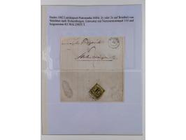 1851/58, meist gestempelte Sammlung und 4 Briefe, dabei u.a. Mi.-Nr. 1a, 1b, 16 auf Brief und Briefstück, 17c, 21, etc., fern