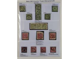 1851/58, meist gestempelte Sammlung und 4 Briefe, dabei u.a. Mi.-Nr. 1a, 1b, 16 auf Brief und Briefstück, 17c, 21, etc., fern