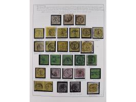 1851/1920, gestempelte Sammlung mit fast allen Farben und vielen Typen, dabei u.a. Mi. 1c, 2b, 4c, 5 I und II, 10 a, 11 b, 15